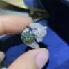 Anillo Panther de plata con moissanita verde. 18 Anillo de pantera con moissanita verde en plata valiosa | D-Carats