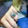 Lovely silver green moissanite panther ring | D-Carats