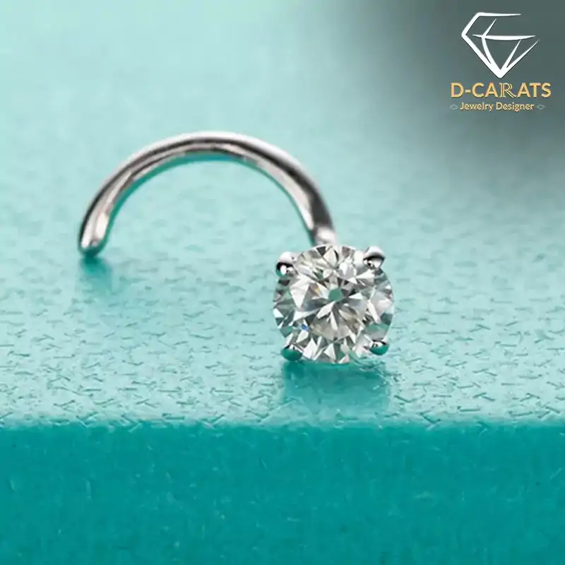 Stunning real 14k gold moissanite nose stud body jewelry | D-Carats.