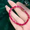 Bracelet tennis en rubis naturels 2 Bracelet tennis en rubis naturels avec monture en or rose, pierres taillées en ovale | D-Carats.