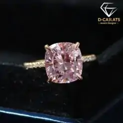 Beautiful rose gold-plated sterling silver pink sapphire engagement ring | D-Carats.