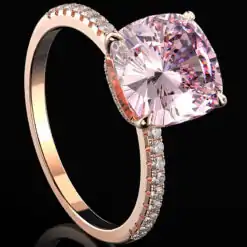 Stunning rose gold-plated sterling silver pink sapphire engagement ring | D-Carats.