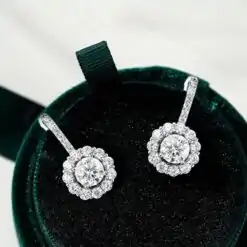 Alternative view of Womens clip earrings <br> moissanite diamond.