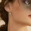 Beautiful sterling silver water drop moissanite earrings | D-Carats.
