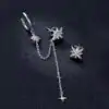 Unieke mismatched oorbellen met sterrenmotief in zilver | D-Carats.