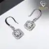 Stunning sterling silver moissanite fishhook earrings | D-Carats.