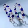 Prachtige creolen oorbellen met saffier en omegaback van zilver | D-Carats.
