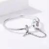 Pulsera de dijes con candado de plata de ley de alta calidad | D-Carats.