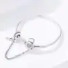 Pulsera de plata de ley con candado de moda | D-Carats.