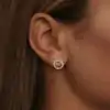 Pendientes de círculo con moissanita y plata 925 13 Pendientes modernos de círculo abierto en plata de ley con piedras de moissanita | D-Carats.