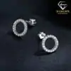 Timeless open circle moissanite earrings in sterling silver | D-Carats.