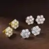 Oorknopjes cluster van moissaniet en zilver. 28 Dure ogende sterling zilveren cluster moissaniet oorbellen | D-Carats.