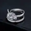 Ear cuff sans perçage en argent avec moissanite | D-Carats.