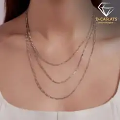 Unisex sterling silver figaro chain for pendants | D-Carats.