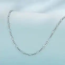 Alternative view of Figaro chain necklace <br> sterling silver.