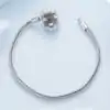 Simple sterling silver four leaf clover lucky charm bracelet | D-Carats.