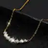 Collier en argent doré avec moissanites graduées | D-Carats.