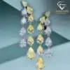Affordable sterling silver high carbon diamond yellow topaz tassel earrings | D-carats.