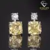 Unique sterling silver high carbon yellow diamond drop earrings | D-Carats.