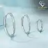 Simple sterling silver hoop earrings | D-Carats.