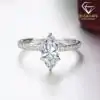 Cheap sterling silver marquise cut moissanite engagement ring