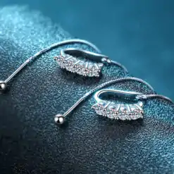 Star Trek sterling silver moissanite bajoran threader earrings | D-Carats.