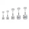 Leuke zilveren moissaniet navelpiercing | D-Carats.