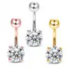 Betaalbare zilveren moissaniet navelpiercing | D-Carats.