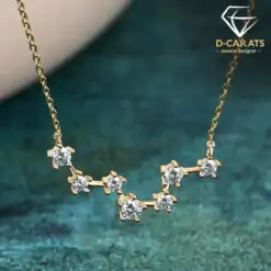 Sterling zilveren moissanite sterrenbeeld hanger ketting | D-Carats met korting.