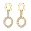 Boucles d'oreilles moissanite en argent massif rempli d'or jaune | D-Carats.