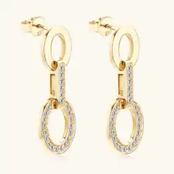 Elegant sterling silver moissanite chain link earrings | D-Carats.