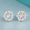 Hoogwaardige oorbellen van zilver met moissanietclusters | D-Carats.