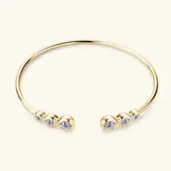 Gold vermeil sterling silver moissanite cuff bracelet for women | D-Carats.