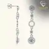 Affordable sterling silver moissanite dangle earrings | D-Carats.