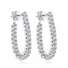 Pendientes de aro colgantes. 11 Pendientes de aro colgantes de plata con moissanita y forma única | D-Carats.