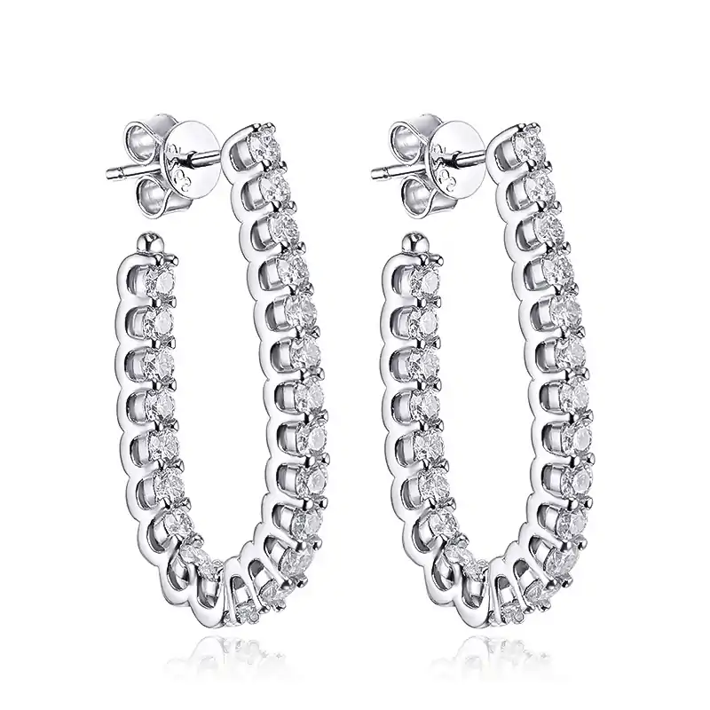 Pendientes de aro colgantes. 7 Pendientes de aro colgantes de plata con moissanita y forma única | D-Carats.