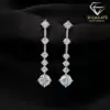 Fonkelende bengelende oorbellen in sterling zilveren met moissanite diamant | D-Carats.