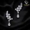 Best pair for evening gown diamond like earrings in sterling silver | D-Carats.