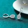 Beautiful sterling silver moissanite drop earrings | D-Carats.