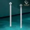Women's fringe moissanite sterling silver earrings | D-carats.