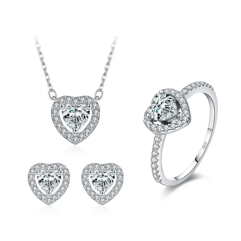 Heart earrings and necklace set. 10 Heart earrings and necklace set. - Image 8