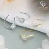 Cheap sterling silver moissanite U-shape hook earrings | D-Carats.