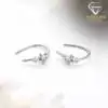 Moissanite hook earrings <br> silver. 2 Fashionable sterling silver moissanite U-shaped hook earrings | D-Carats.