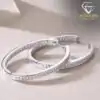 Sterling silver moissanite hoop earrings | D-carats.