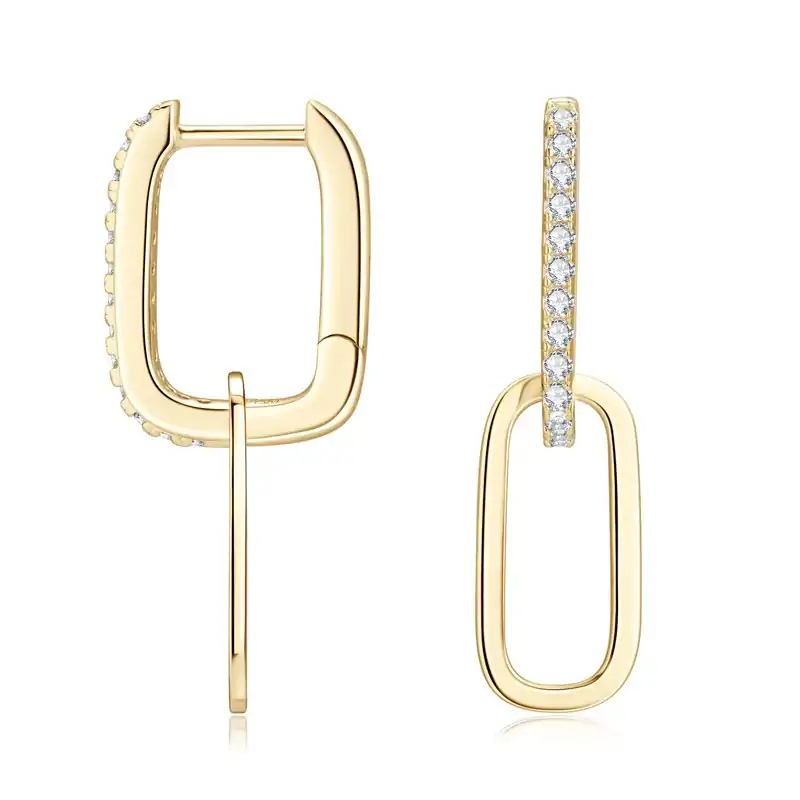Pendientes huggie de moissanita en plata. 13 Pendientes huggie de moissanita de plata asequibles | D-carats