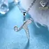 Initial pendant necklace. 11 Durable sterling silver moissanite initial pendant necklace | D-Carats.
