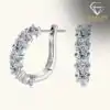 Beautiful sterling silver moissanite latch back hoop earrings | D-Carats.
