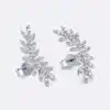Boucles d'oreilles feuilles en argent style climber | D-Carats.