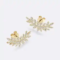 Gold leaf earrings | D-Carats.