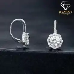 Cheap sterling silver moissanite leverback hook earrings | D-Carats.